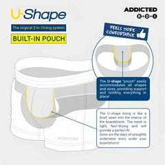 Basic mini short addictive u-shape brief in black with built-in mesh pouch for support and comfort