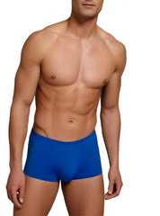Blue men’s briefs from basics trunk 3-pack featuring assorted colors made of soft cotton for everyday comfort