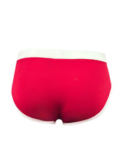 Basix comfort brief red briefs with white elastic waistband and trim designed for everyday comfort and support