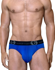 Big boy pouch mesh brief royal blue men’s bright blue briefs with black elastic waistband and wildman logo