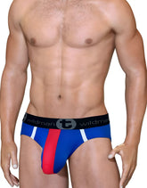 Big boy pouch mesh brief royal red white blue athletic briefs with black wildman branded elastic waistband