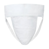 White big mans athletic supporter jockstrap with textured breathable fabric and elastic waistband for support