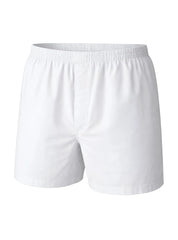 Big mans woven boxer white cotton broadcloth boxer shorts with elastic waistband in a 2 pack
