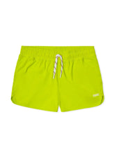 Bike® track short bright neon green athletic shorts with white drawstring and subtle bike branding on the side