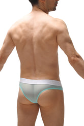 Light blue and white mesh bikini chisa net mint briefs with sleek form-fitting design