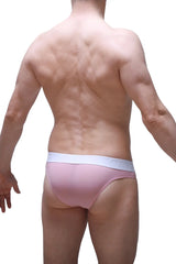 Pink bikini briefs chisa tea rose with white waistband made from soft breathable fabric for everyday wear