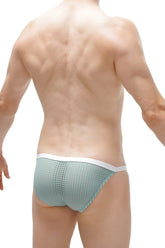 Light blue mesh briefs with white waistband for bikini ladon durtol green featuring breathable fabric design