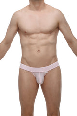 Pink transparent men’s briefs with matching waistband made from bamboo fabric titled bikini linthes bamboo pink
