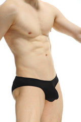 Black petitq bikini loisail men’s briefs with seamless smooth design and form fitting fabric for comfort