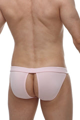 Pink athletic bamboo bikini manol briefs with central cutout and elastic waistband for comfortable wear