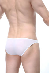 White bikini pic briefs with a smooth seamless design offering a form fitting comfortable fit