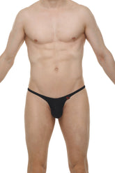 Black thong bikini plellis joe black with small red logo on the side made of comfortable fabric