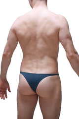 Dark blue thong briefs bikini plellis prussian blue showing smooth fabric and minimal back coverage