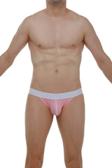 Pink petitq bikini aizy modal athletic briefs with white waistband made from soft breathable fabric