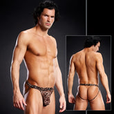 Blue line pro-mesh jock strap underwear leopard print briefs with snug form-fitting design size s/m viewed from back