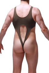 Olive green one-piece bodysuit caussol plum olive with distinctive cutout design in comfortable fabric