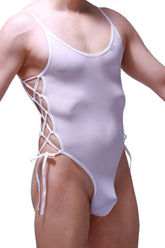 PetitQ Body Lacets Plum White