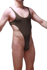 A sleek olive green one-piece swimsuit bodythong carbay olive with high-cut legs and thin shoulder straps