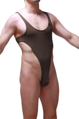 A sleek olive green one-piece swimsuit bodythong carbay olive with high-cut legs and thin shoulder straps