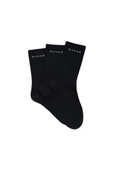 Bonds 3 pack cotton crew socks black with white lettering on the cuff size 6-10