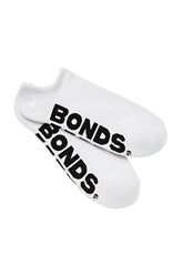 White bonds men’s no show sport socks with bold black branding across the foot size 6-10 pack of 3