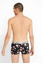 Bonds guyfront trunk boxer brief underwear black with white stars outlined in red and silver branded waistband size l