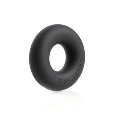 Black ultimate silicone ring made of durable silicone with boneyard embossed on the side visible