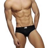 Black bottomless fetish brief with sleek form-fitting design showcasing the back side of the underwear