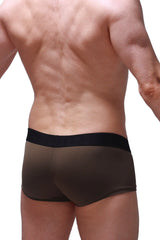 Brown boxer briefs with a black elastic waistband from boxer aguts olive featuring comfortable athletic design