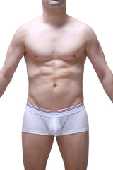 White men’s briefs petitq trunk algun white with red white and blue striped waistband for everyday comfort