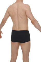 Black boxer brief dome skine with smooth form-fitting design and breathable fabric for comfortable all-day wear