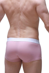 Pink men’s briefs petitq trunk dome skine tea rose with white elastic waistband for comfortable everyday wear