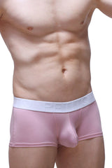 Pink petitq trunk dome skine tea rose men’s briefs with white dep embossed elastic waistband