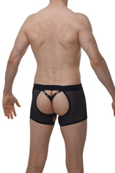 PetitQ Boxer Caleçon String Jarretière Angy Macra Noir