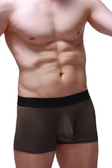 Brown men’s briefs with a black elastic waistband from boxer hang olive providing comfortable support