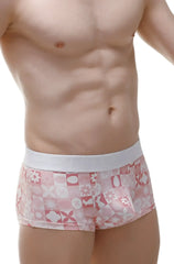 Boxer molac pink bunny pink patterned boxer briefs with white elastic waistband for comfortable daily wear