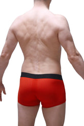 Boxer Olloix Bee Red red mesh boxer briefs with black elastic waistband for breathable comfort and style