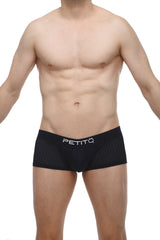 Black petitq boxer oncieux bee black boxer briefs with perforated mesh sides for breathability and comfort