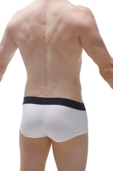 White briefs boxer taik econyl with black waistband made from sustainable econyl material for everyday comfort