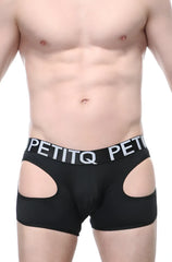 Black boxer veyar men’s briefs with white logo band and side cutouts in breathable fabric for everyday wear