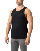 Black sleeveless tank top with a simple fitted design from Brandmark perfect for casual wear