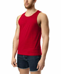 Red sleeveless tank top by Brandmark with a simple round neckline and smooth fabric perfect for casual wear