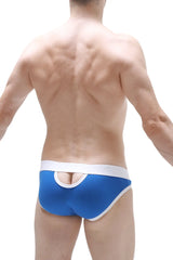Blue and white briefs amou blue with a cutout design at the back in soft breathable fabric