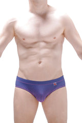 Brief ansan ascou pink purple and pink dotted briefs with solid blue waistband visible from front side