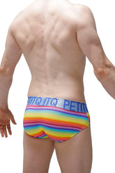 Brief biran andiol rainbow-striped men’s briefs with blue petitq waistband for comfortable everyday wear
