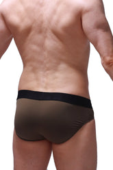 Brown briefs bozas olive with black elastic waistband made from comfortable breathable fabric