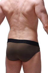 Brown briefs bozas olive with black elastic waistband made from comfortable breathable fabric