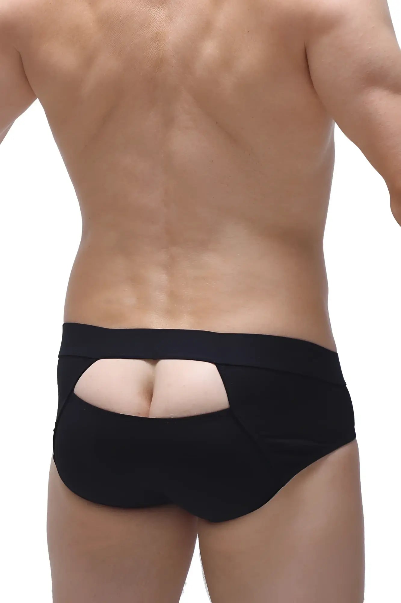 Black briefs with a cutout design at the back made of modal fabric from brief cernin modal black