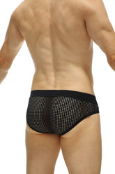 Brief chaon durtol black black mesh briefs with solid black waistband showcasing breathable material design