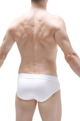 White briefs with a smooth form-fitting design made from dome modal fabric for comfortable everyday wear